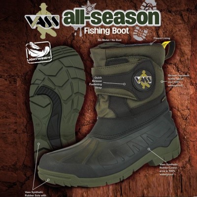 Vass All Season Fishing Boot in Black & Green