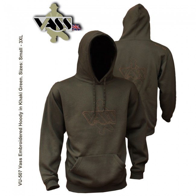 Vass Embroidered Fishing Hoodie - Khaki Edition